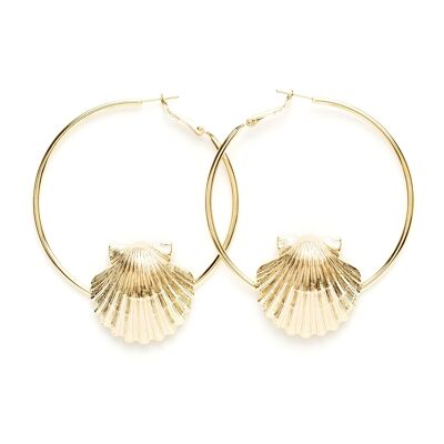 Nérée Gold Shell Hoops