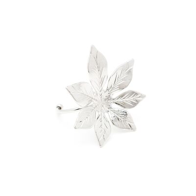 Maxi Chloris Silver Adjustable Flower Ring