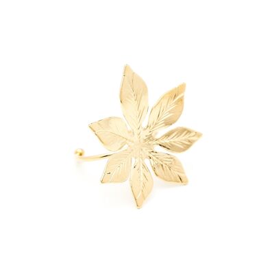 Anello regolabile maxi fiore in oro Chloris