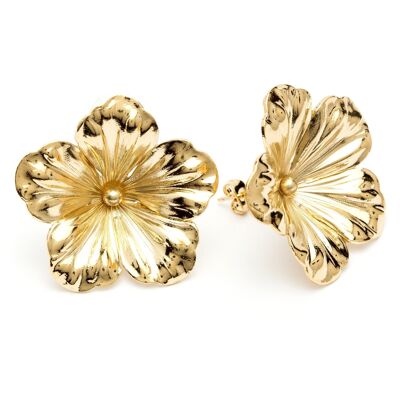 Maxi Gaïa Gold Flowers Stud Earrings