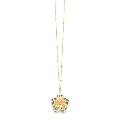 Collana lunga fiore d'oro Gaïa