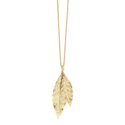 Thalie Gold Leaves Long Necklace