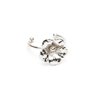 Gaïa Silver Adjustable Flower Ring