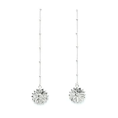 Maïa Silver Flowers Dangling Earrings
