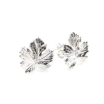 Boucles d'Oreilles Puces Héra Argent Feuilles 1