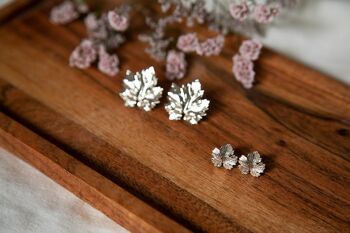 Boucles d'Oreilles Puces Héra Argent Feuilles 6