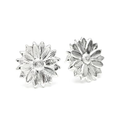 Boucles d'Oreilles Puces Maïa Argent Fleurs