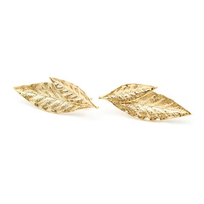 Maxi Thalia Gold Leaves Stud Earrings