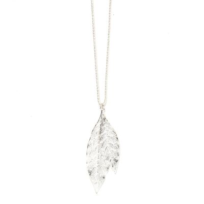 Thalie Silver Leaves Long Necklace