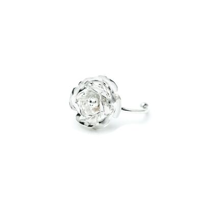 Verstellbarer Ring mit Aglaé-Silberblume