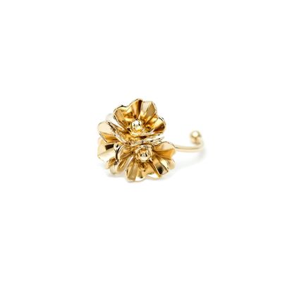 Aglaé Trio Verstellbarer Ring mit goldener Blume
