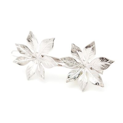 Clori argento fiore clip di capelli