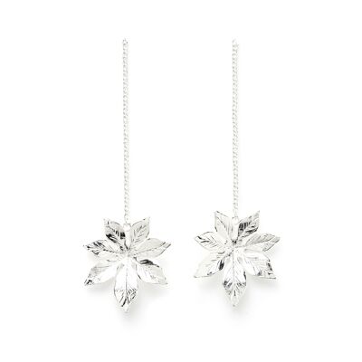 Boucles d'Oreilles Pendantes Chloris Argent Fleurs