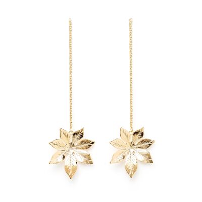 Chloris Gold Flowers Dangling Earrings