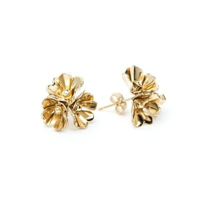 Aglaé Trio Gold Flowers Stud Earrings