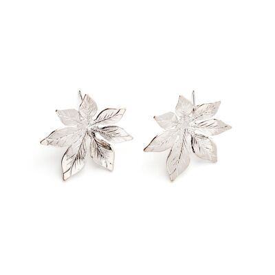 Chloris Silver Flowers Stud Earrings