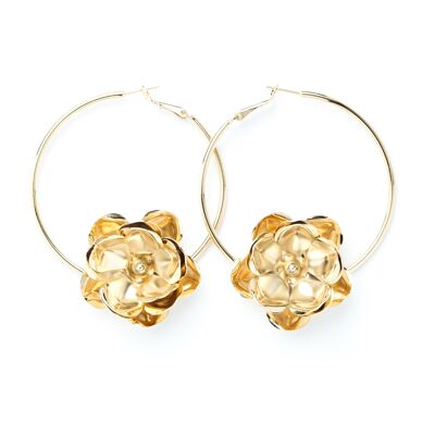 Aglaé Gold Flower Hoop Earrings