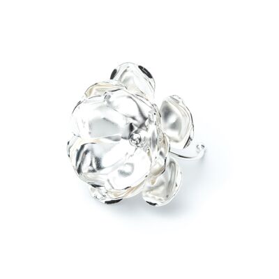 Maxi Ring Aglaé Silber verstellbare Blume
