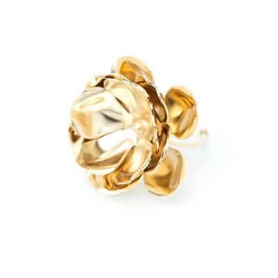 Maxi Ring Aglaé Gold Adjustable Flower