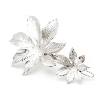 Maxi Barrette Chloris Argent Fleurs 1