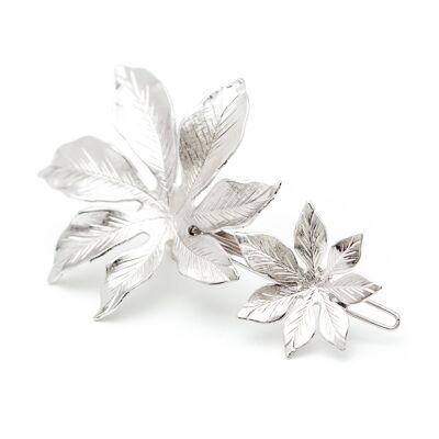 Maxi Haarspange Chloris Silber Blumen