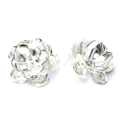 Maxi Aglaé Silver Flowers Stud Earrings