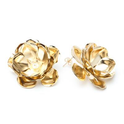 Maxi Aglaé Gold Flowers Stud Earrings
