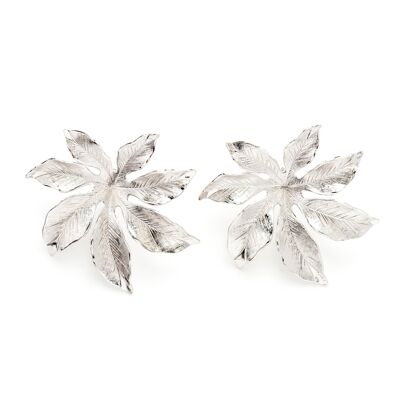 Maxi Chloris Silver Flowers Stud Earrings