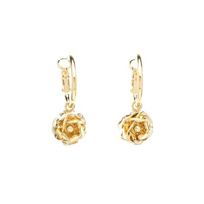 Mini Hoop Earrings Aglaé Gold Flowers