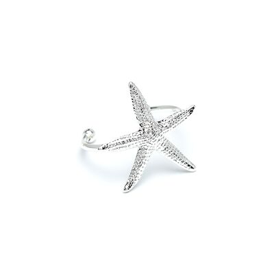 Cléia Silver Adjustable Star Ring