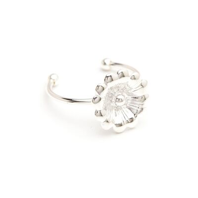 Theia Silver Adjustable Flower Ring
