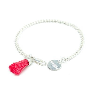 Armband Arthur Silber Rosa Pompom