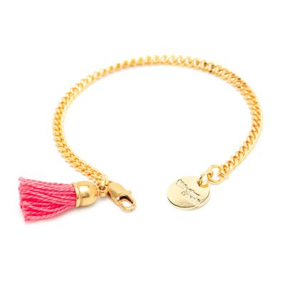 Pulsera Arthur Oro Rosa Pompón