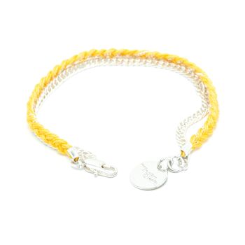 Bracelet Billy Argent Jaune Tressé 1