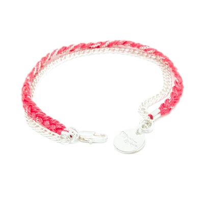 Bracciale Billy intrecciato in argento rosa