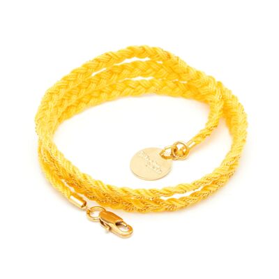 Brazalete Max Trenzado Oro Amarillo