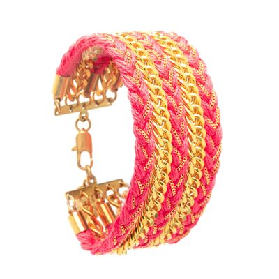 Bracciale Maxi Raoul Intrecciato In Oro Rosa