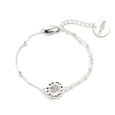 Pulsera Flor Plata Theia