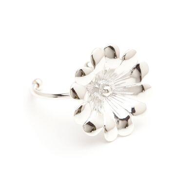 Maxi Bague Théia Argent Fleur Ajustable