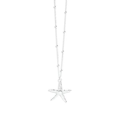 Cléia Silver Star Long Necklace