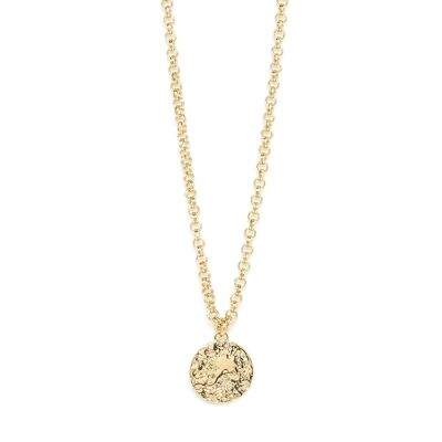 Hestia Hammered Round Gold Necklace
