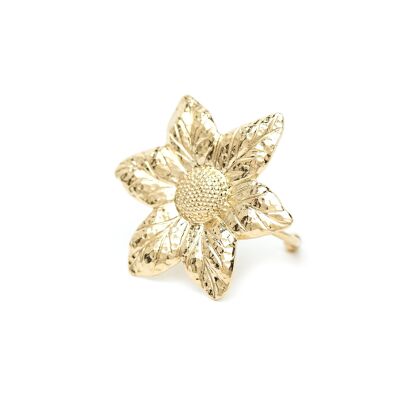 Maxi Anillo Hespéris Oro Ajustable Flor