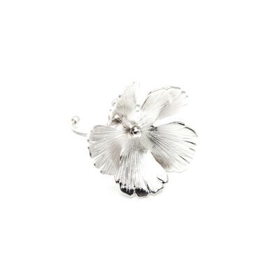 Anillo Maxi Orphée Silver Flower Ajustable