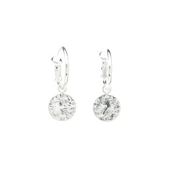 Mini Créoles Hestia Argent Ronds Martelés 1