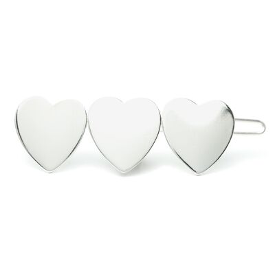 Barrette Aphrodite Silver Hearts