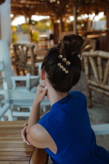 Barrette Théia Argent Fleurs 5