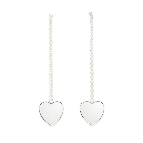 Boucles d'Oreilles Pendantes Aphrodite Argent Coeur