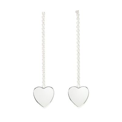 Boucles d'Oreilles Pendantes Aphrodite Argent Coeur