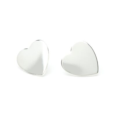 Aphrodite Silver Heart Stud Earrings