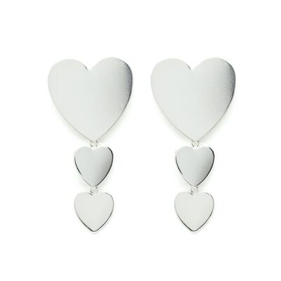 Aphrodite Silver Heart Stud Earrings